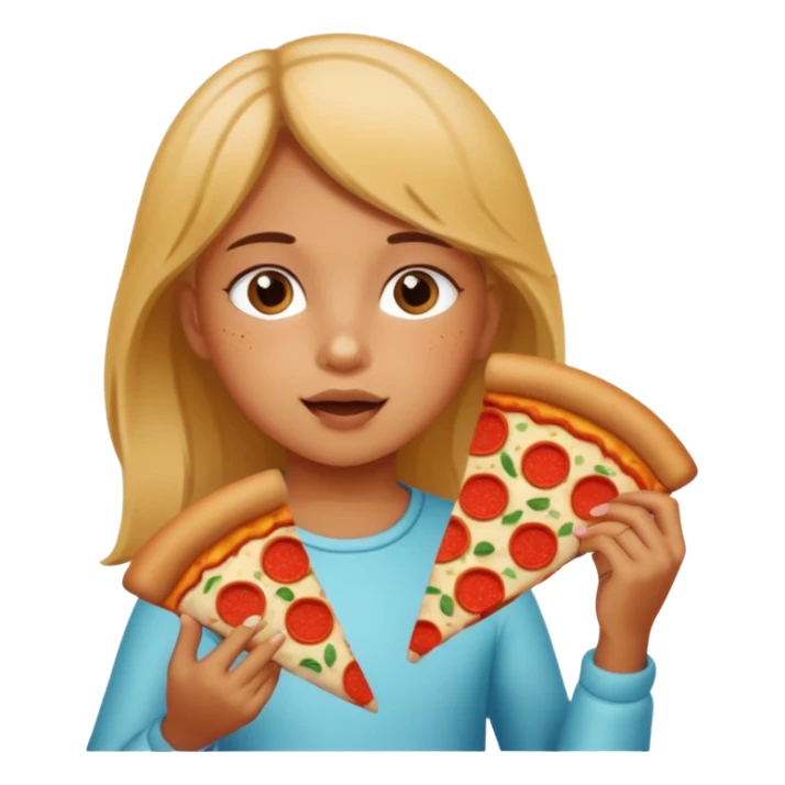 girl Child Eating Pizza sticker