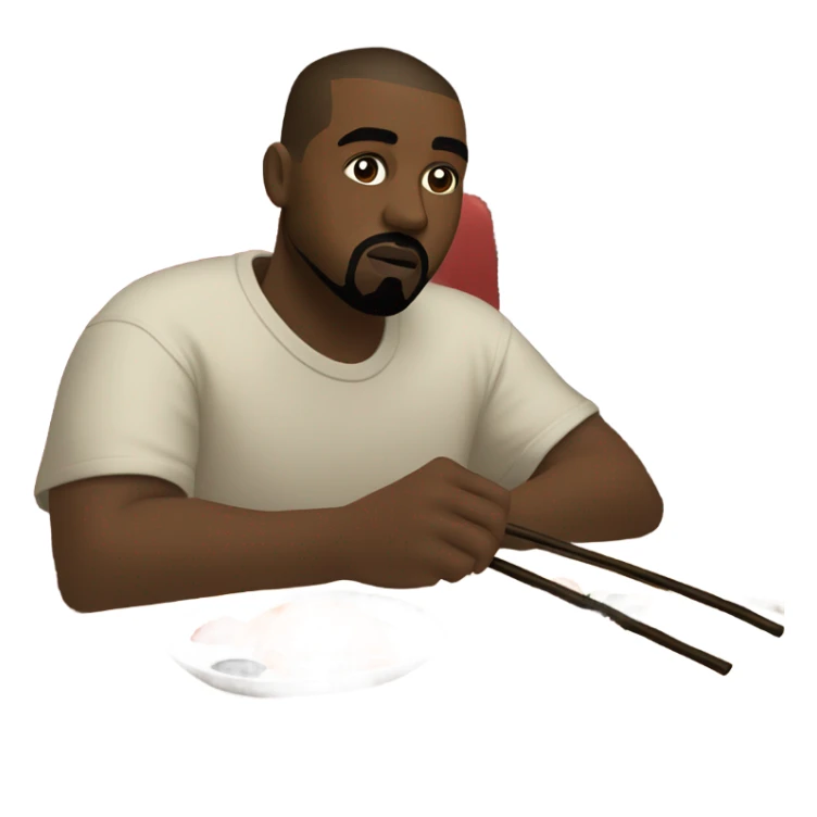 kanye west eating sushi sticker