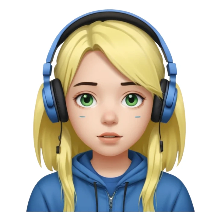 Girl listening to Billie eilish  sticker