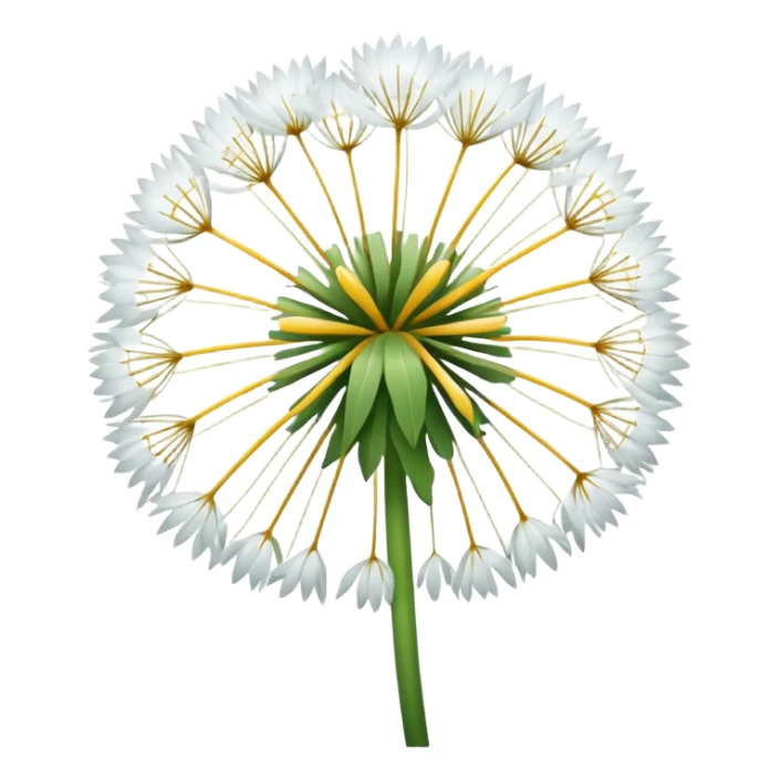 white dandelion, clean, minimal, bright colors sticker