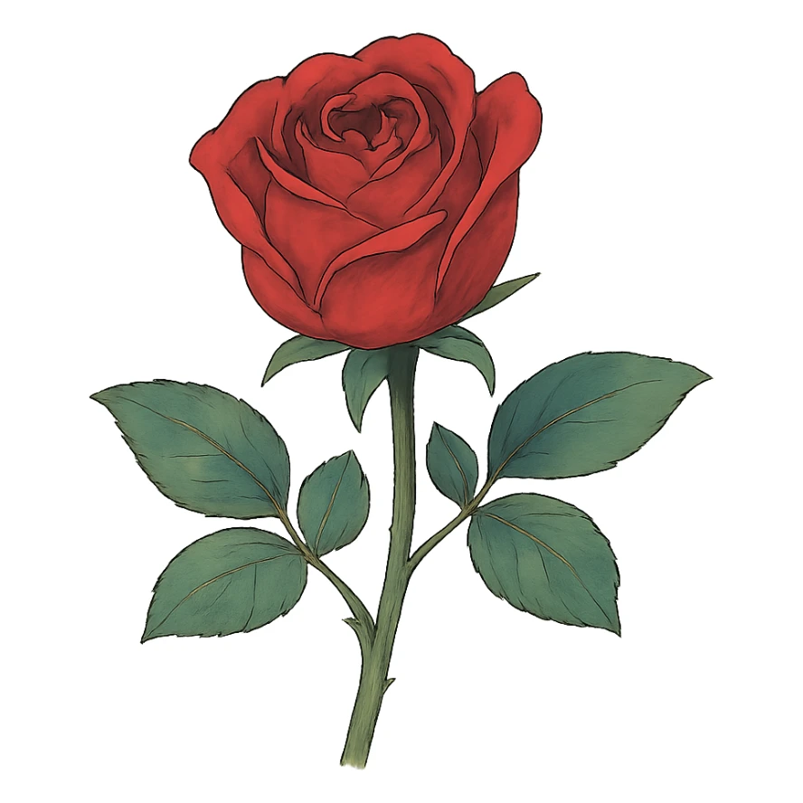 ghibli style rose sticker