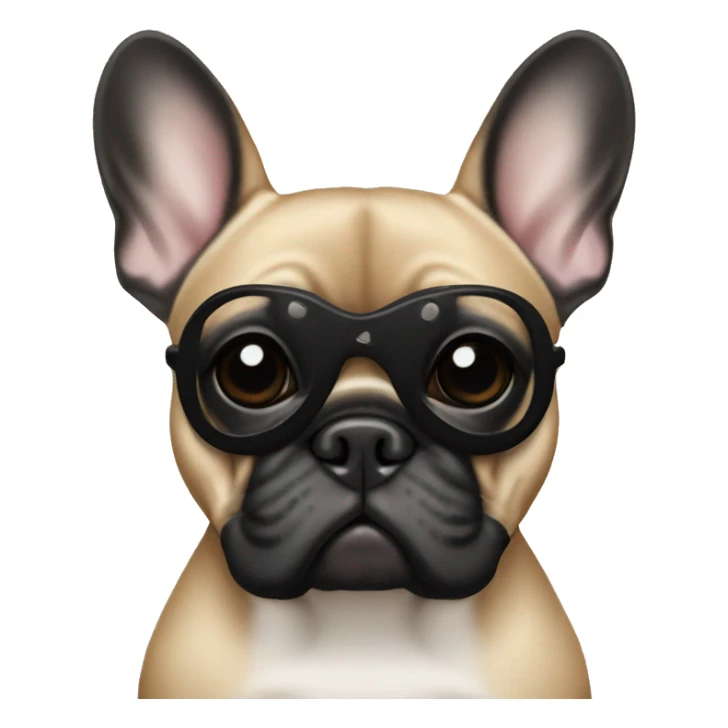 Fawn French bulldog with black mask sticker