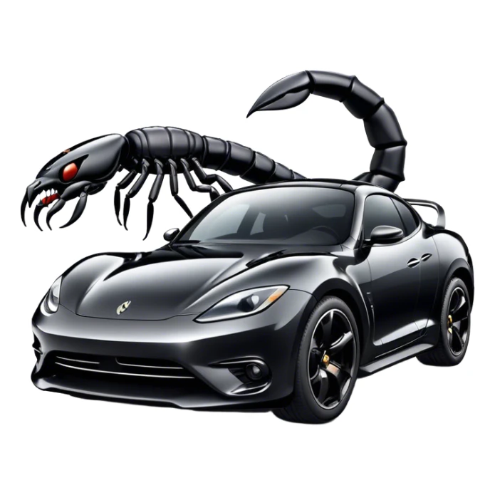 Black scropio car emoji sticker