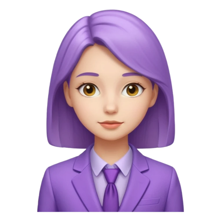 lavender-purple girl's Suit, smooth rounded neckline, simple design, glossy surface, plain background. Negative: Girls, only suit. sticker