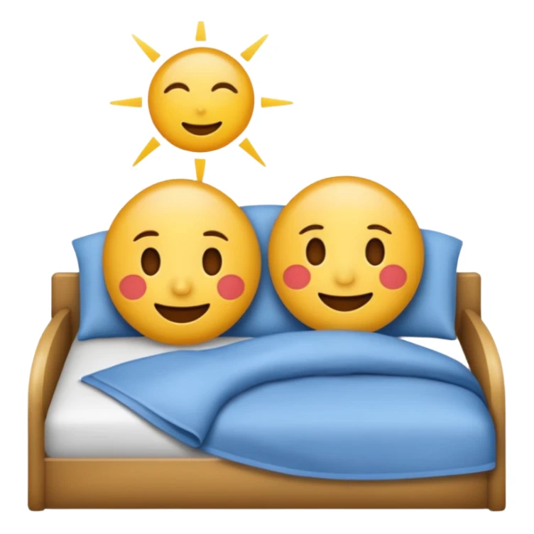 emoji showing both goodnight and goodmorning together, no text sticker