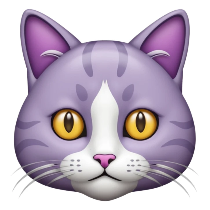 een kat met een paarse staart sticker