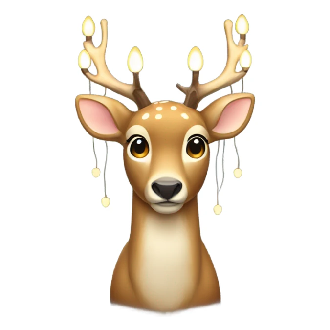 Deer with 8 warm white hanukah lights on antlers  sticker