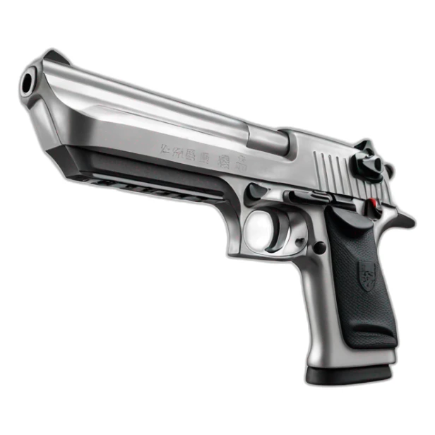 Desert eagle stainless steel With magazine sticker