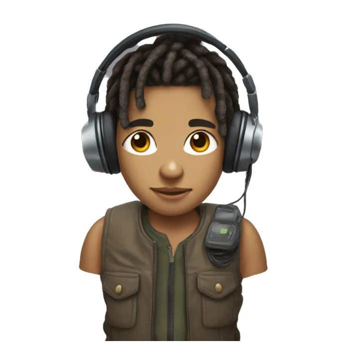Lightskin Boy With Dreads with headset on head and cotroller in hand sticker