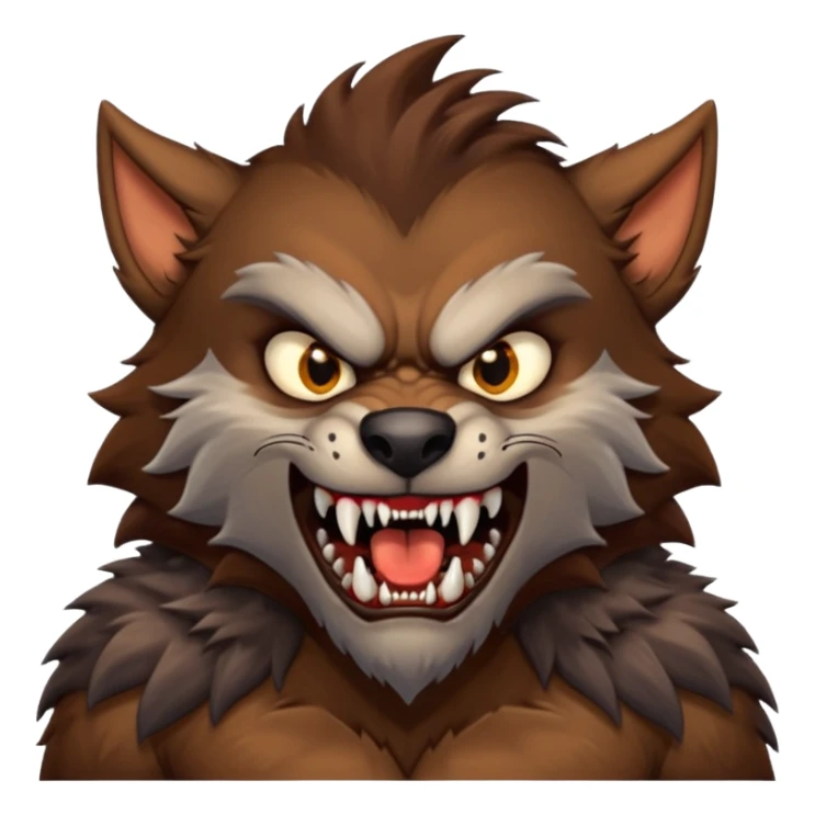 Create an emoji of Werewolf half bodied sticker