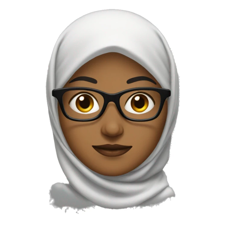 women muslim with black glasses sticker