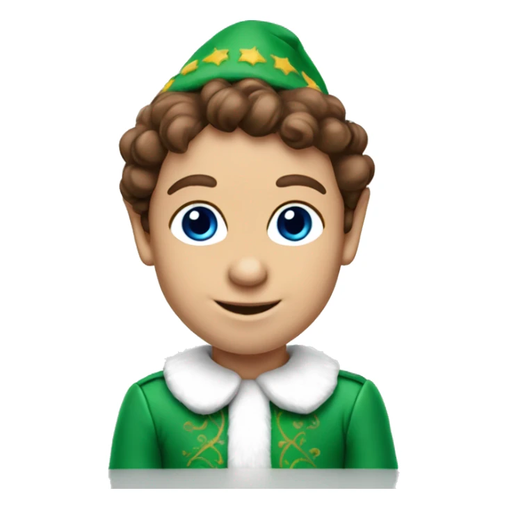 Elf on the shelf with brown hair and blue eyes sticker