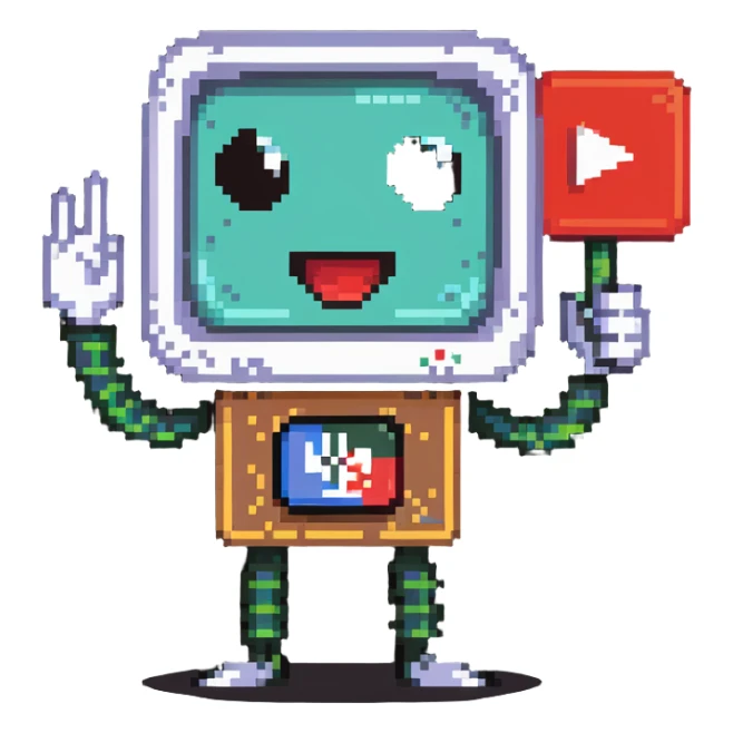 lottery scratcher ticket mascot with a YouTube play button, energetic vibe sticker