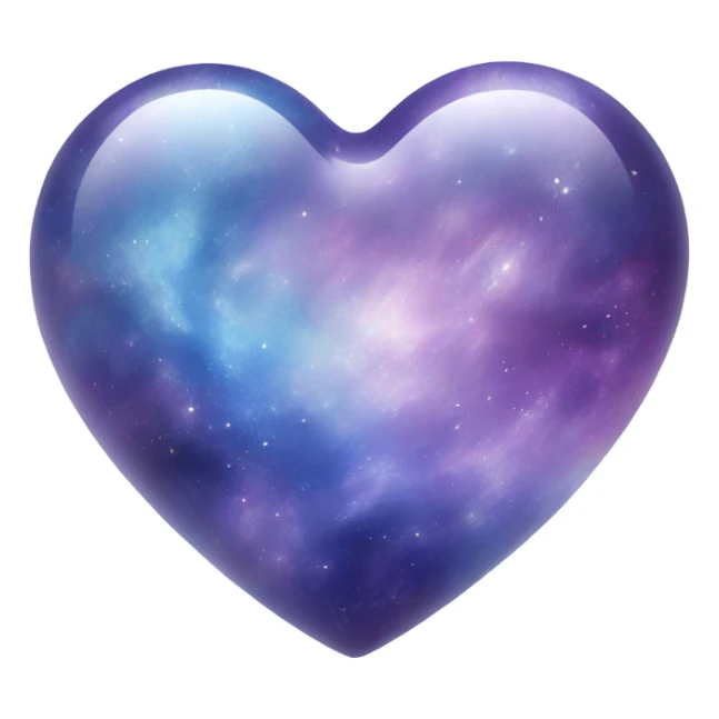 Pastel glass purple blue galaxy heart  sticker