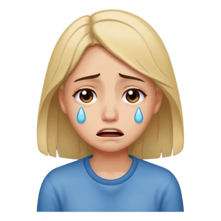 Crying girl with clean vibe sticker