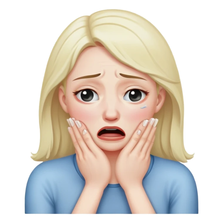 Woman choking herself with both hands and crying sticker