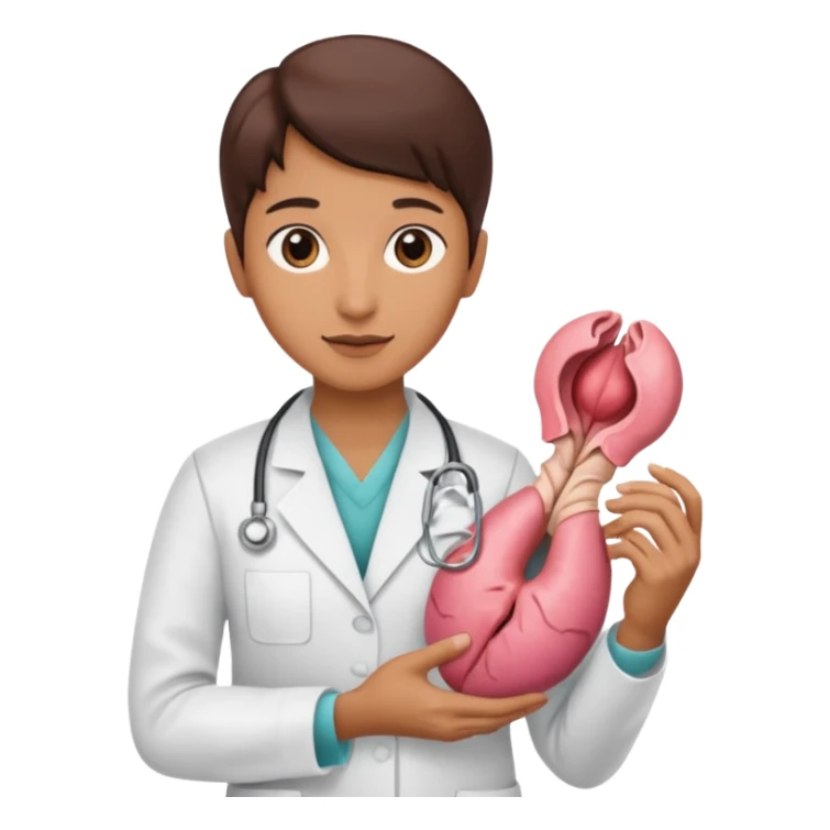 radiologist holding an image of the uterus sticker