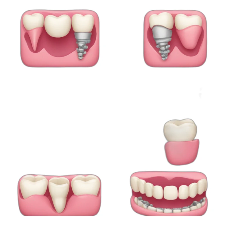prosthetics and dental treatment prosthetics and tooth treatment in vector sticker