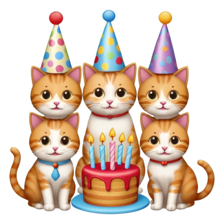 12 cats at a birthday party sticker