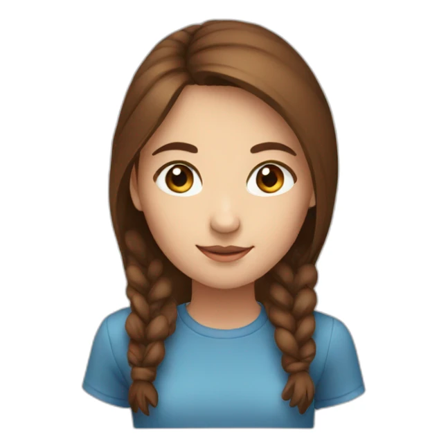 A girl with a square. Blue eyes and brown hair sticker