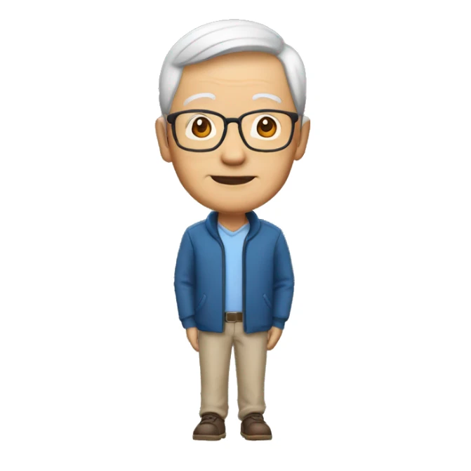 memoji, asian, old man, 57 years old, teacher sticker