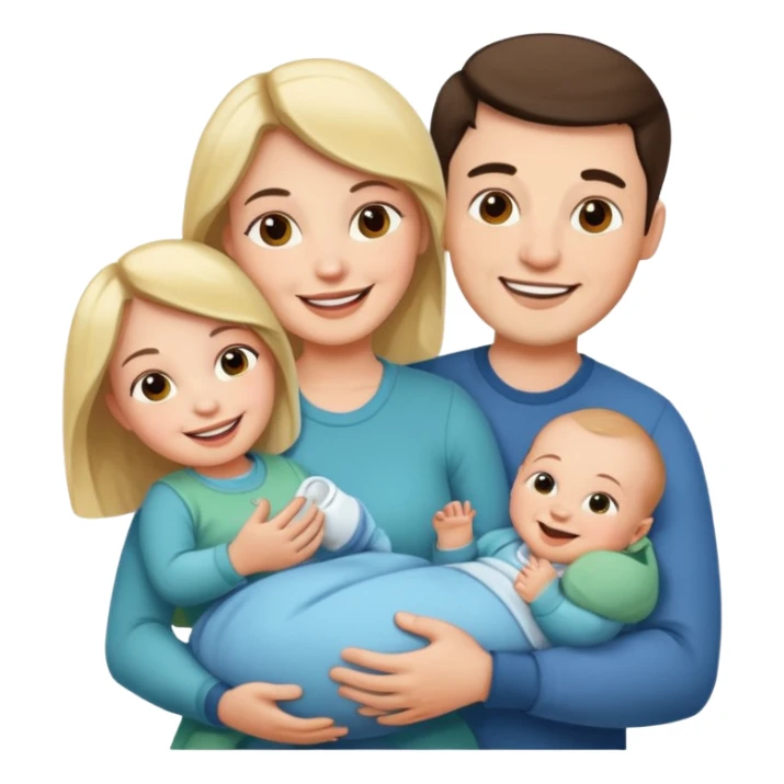 husband wife baby sticker