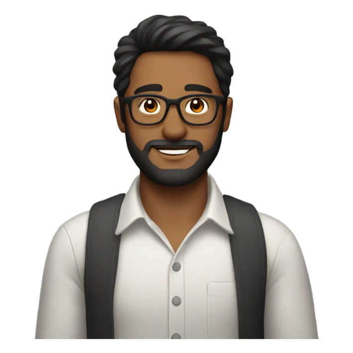 Handsome man with glasses and dark hair and beard mid fou sticker