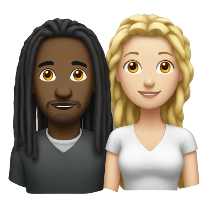 Black man with dreadlocks hanging out with one white woman sticker