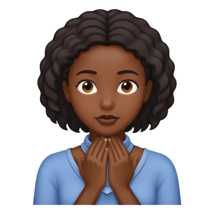 Black girl with hands around neck emote sticker