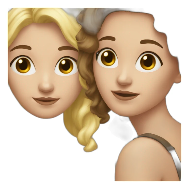 best friends woman, brunette and blonde sticker