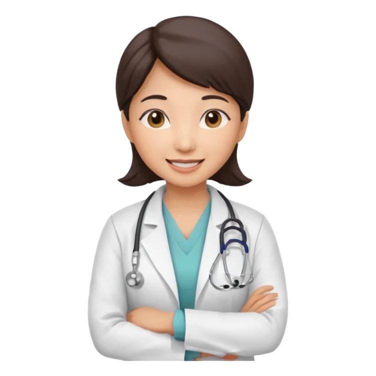 Asian female doctor obstetrician sticker