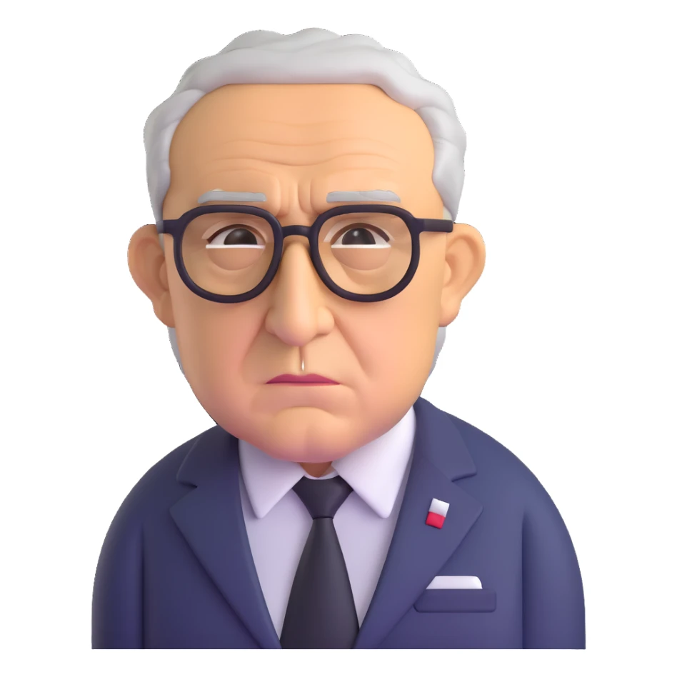 portrait of Henry Kissinger, serious expression sticker
