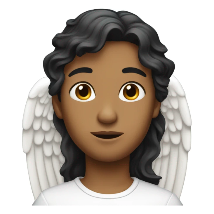 angel black hair sticker