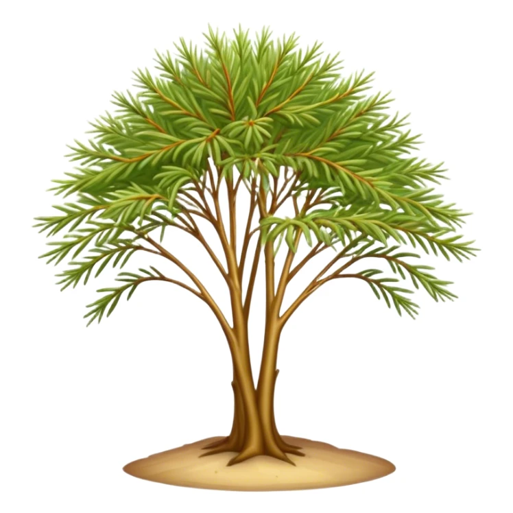 Cinematic Realistic Allocasuarina Emoji, Tall and elegant, with long, needle-like foliage that gives the tree a fine, wispy appearance. The tree’s soft, golden-brown color adds warmth to the landscape. Soft glowing outline, capturing the essence of Australian beauty, strength, and serenity in an allocasuarina tree! sticker