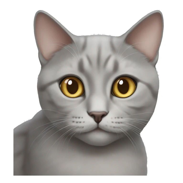British light grey cat wish hazel eyes and lop-eared sticker