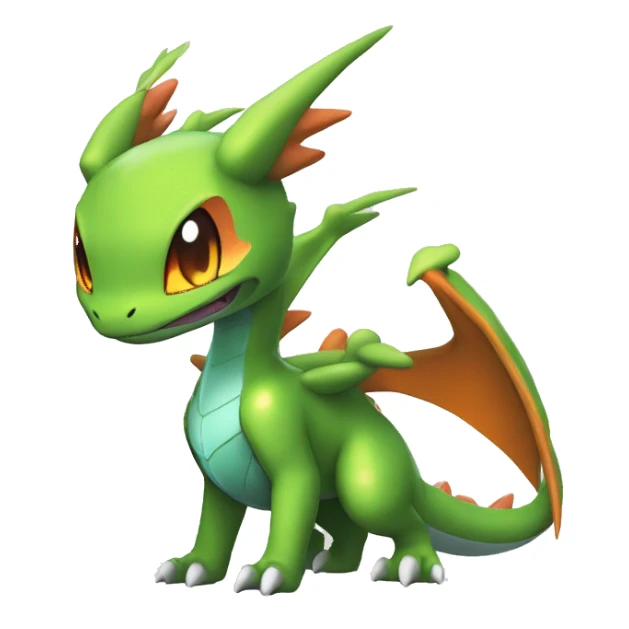 Cool Edgy Chibi Legendary Shiny Fakemon-Pokémon-Flygon-Charizard With Full Body Detailed High Quality sticker