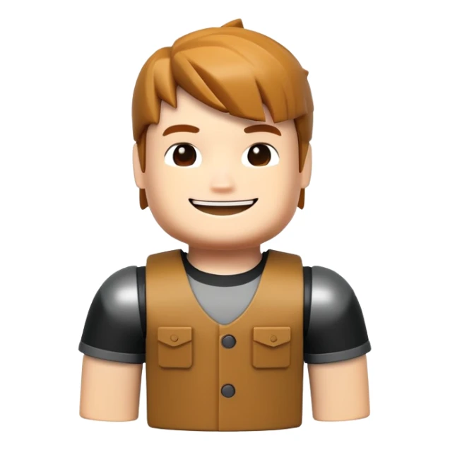 Roblox character with blocky body and smiling face sticker