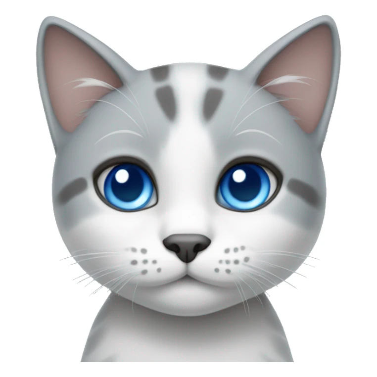 Gray and white cat with blue eyes sticker