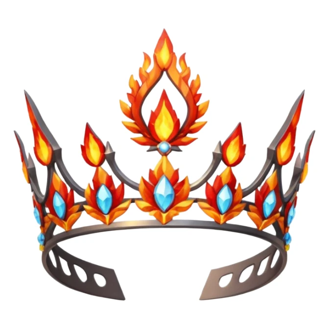 fantasy magic tiara of fire and ash low poly sticker