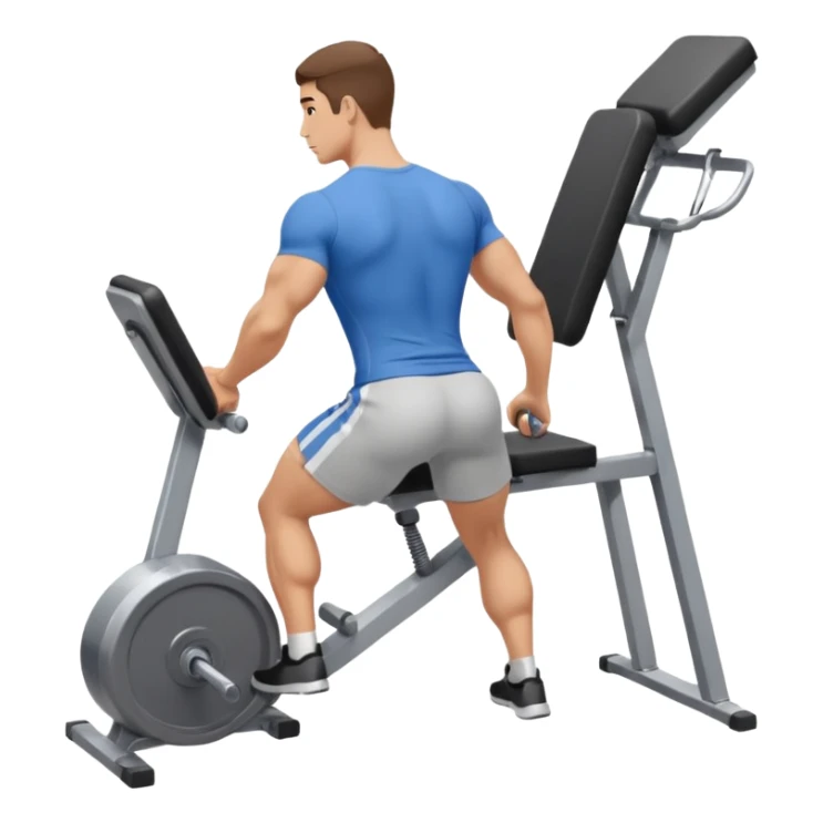 guy working out glutes with shirt on from the backwith machine  sticker