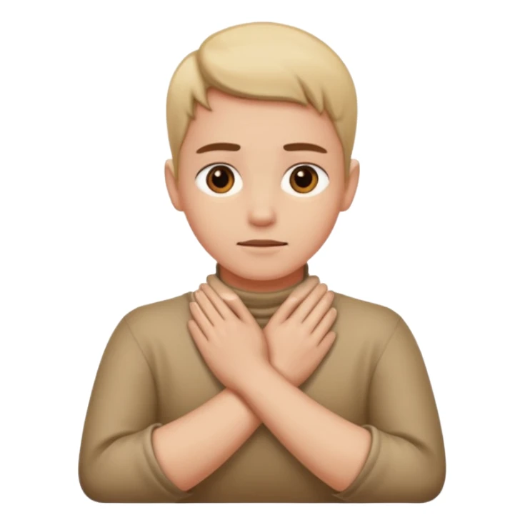 hands crossed over neck on a person sticker