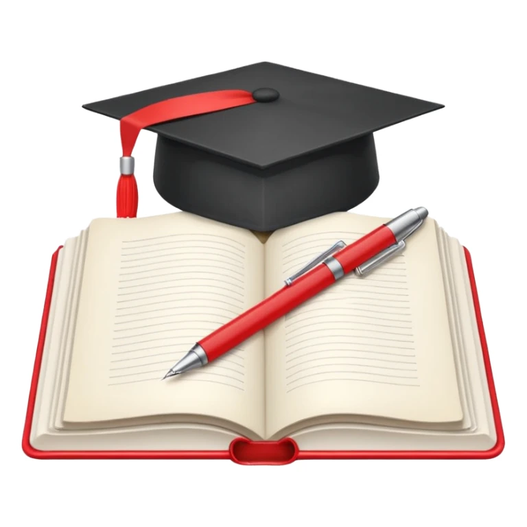 "A white open book,The pen should be positioned as placed exactly in the center between the pages.  if held by a right-handed person - meaning the direction is reversed compared to a left-handed grip. The pen should be uncapped, and the cap placed behind it." Styled with Red tape round on the pen sticker