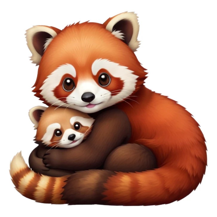 Make the red panda hug an otter, like the animal otter sticker