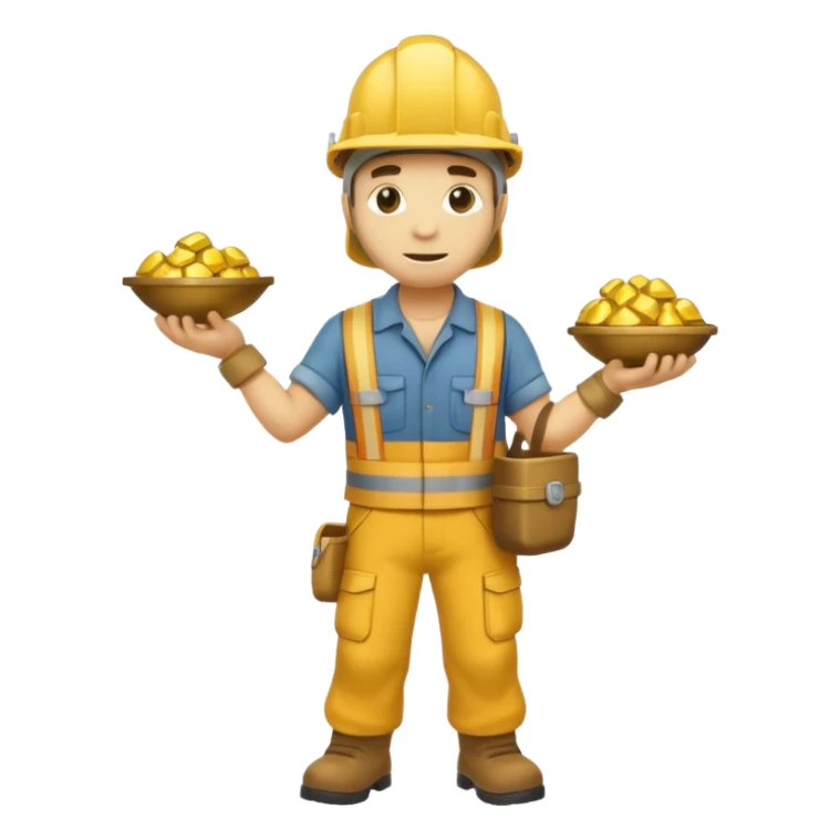 full body reptilian gold mining worker carrying a gold nugget sticker