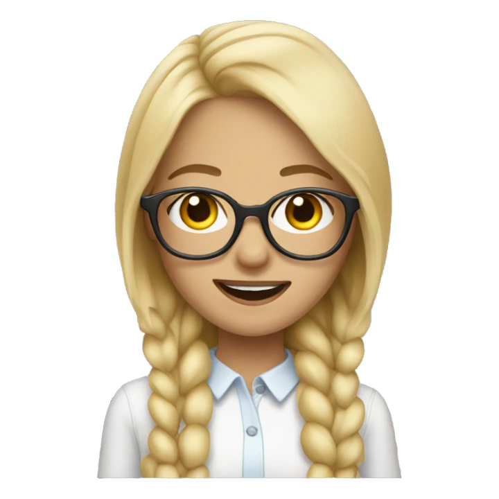 blonde girl with braces and glasses sticker