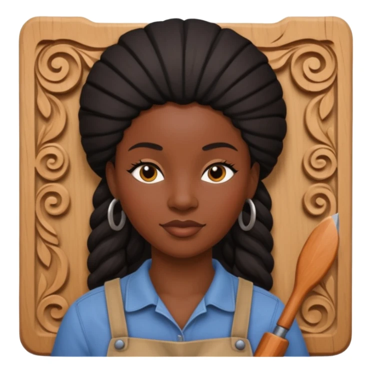 Wood Carving Craftsman black woman sticker