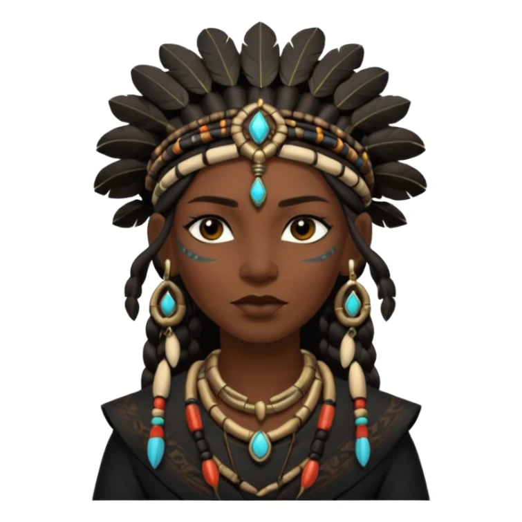 shaman woman in black clothes sticker