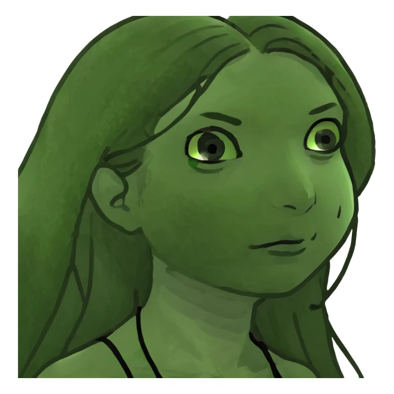 Dark long hair girl sticker