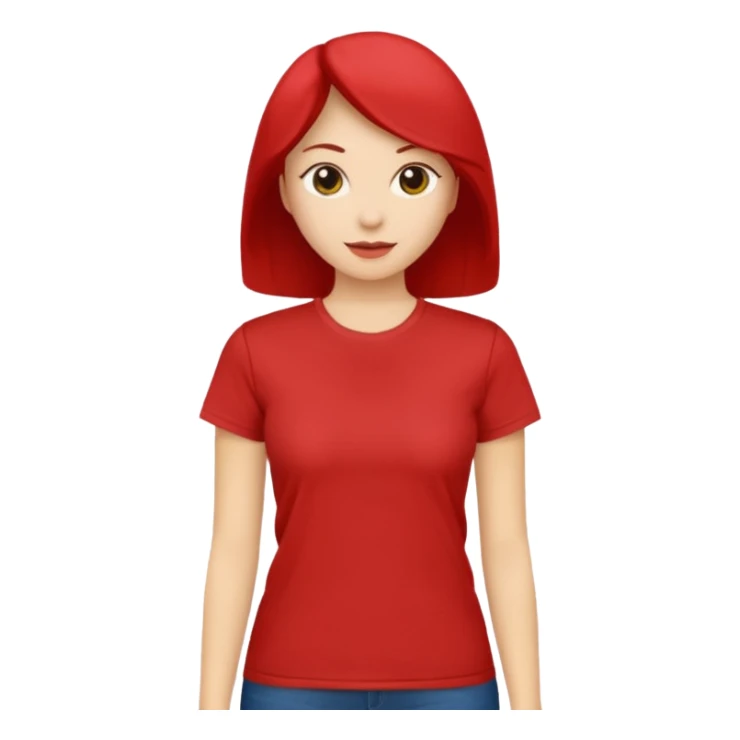red women's T-shirt sticker