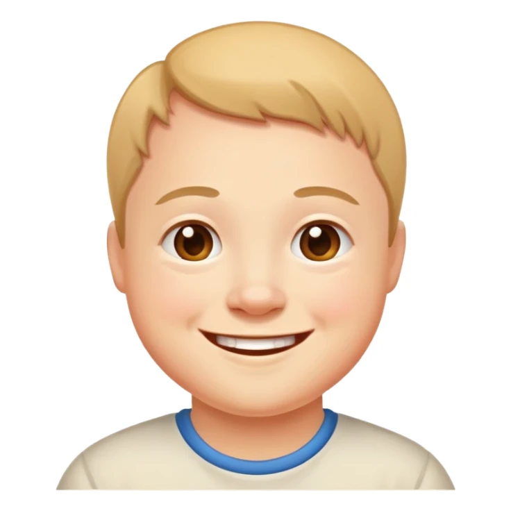 A friendly person with Down syndrome smiling sticker